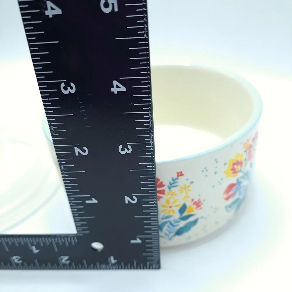 The Pioneer Woman Stoneware Storage Bowl Small White Floral Vented Lid Vintage